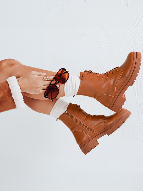 Botki damskie trapery STYLOBOSS kamelowe Dstreet ZY0520