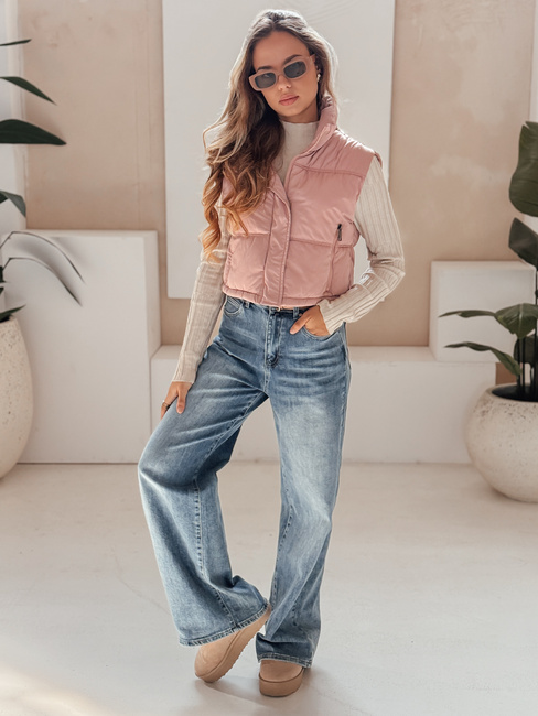 Kamizelka damska pikowana różowa Dstreet TY5199