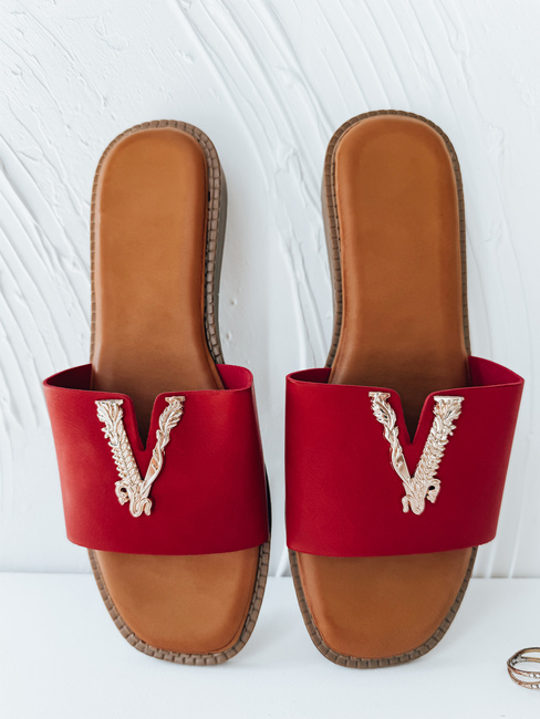 Klapki damskie SOLVINA czerwone Dstreet ZY0960