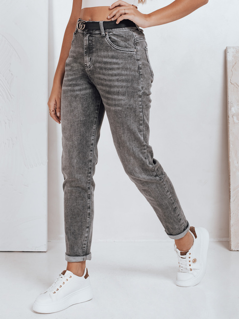Jeansy damskie mom fit szare Dstreet UY2751