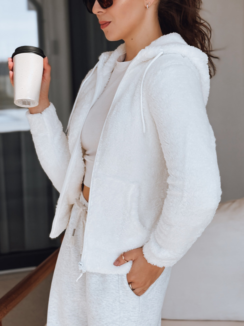 Bluza damska z kapturem biała Dstreet BY1555