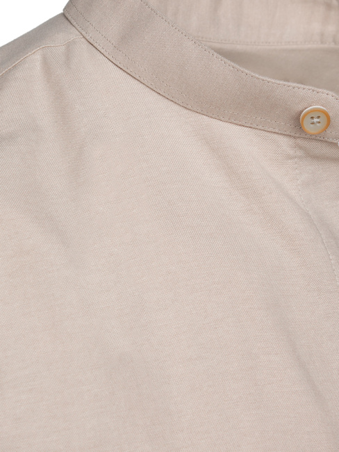 Koszula męska z krótkim rękawem beżowa Dstreet KX1050