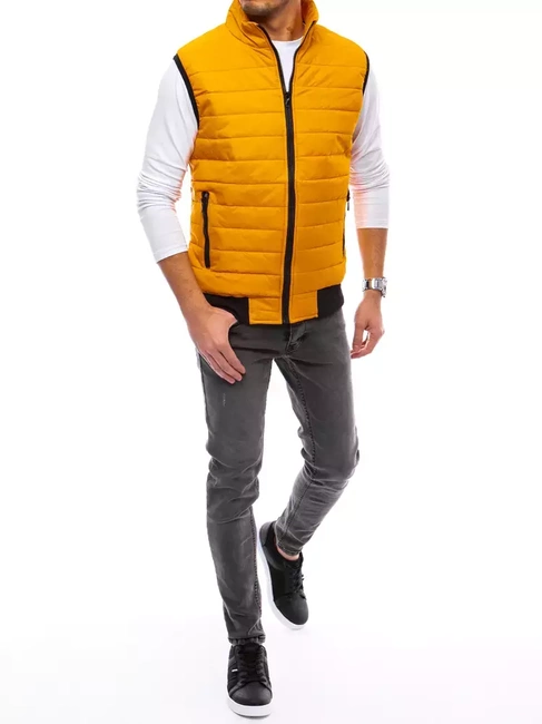 Kamizelka męska pikowana ciemnożółta Dstreet TX4018