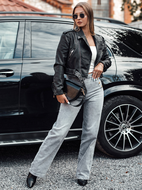 Spodnie jeansowe damskie ZIPELLA z wysokim stanem baggy szare Dstreet UY2207