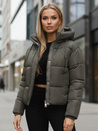 Kurtka damska zimowa krótka pikowana ciemnoszara Dstreet TY5443