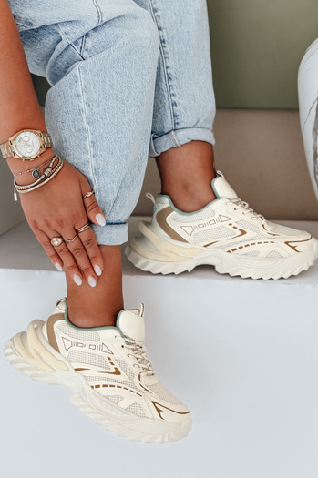 Sportowe sneakersy damskie beżowe Dstreet ZY1008