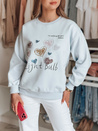 Bluza damska oversize z sercami PINKNOTE niebieska Dstreet BY1502