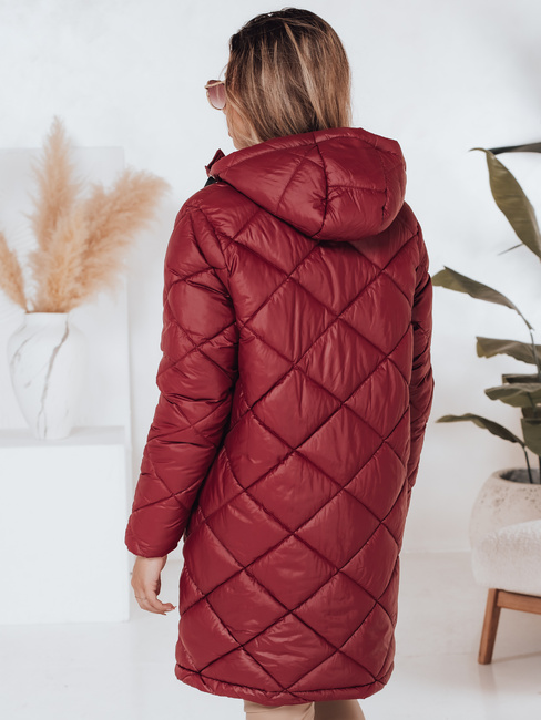 Kurtka zimowa damska SNOWVIBE bordowa pikowana Dstreet TY4996