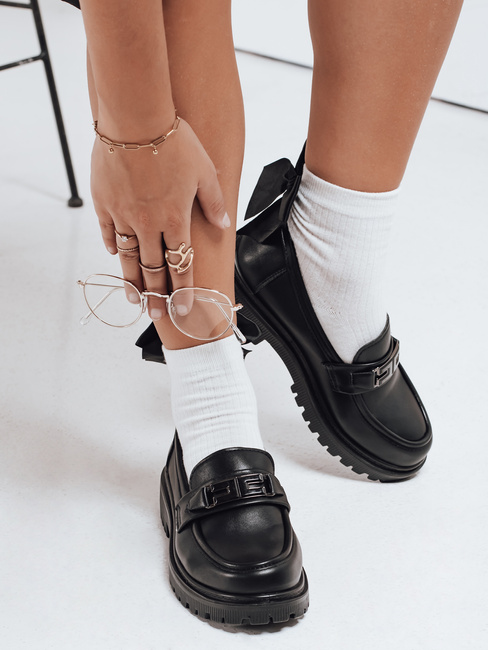 Mokasyny damskie czarne Dstreet ZY1127