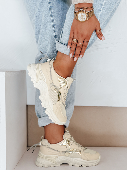Sneakersy damskie beżowe Dstreet ZY1011