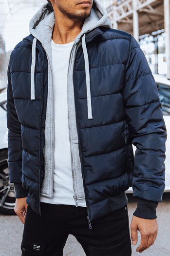 Kurtka zimowa męska pikowana granatowa Dstreet TX4547