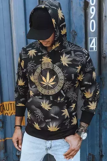Bluza męska z nadrukiem czarna Dstreet BX5318