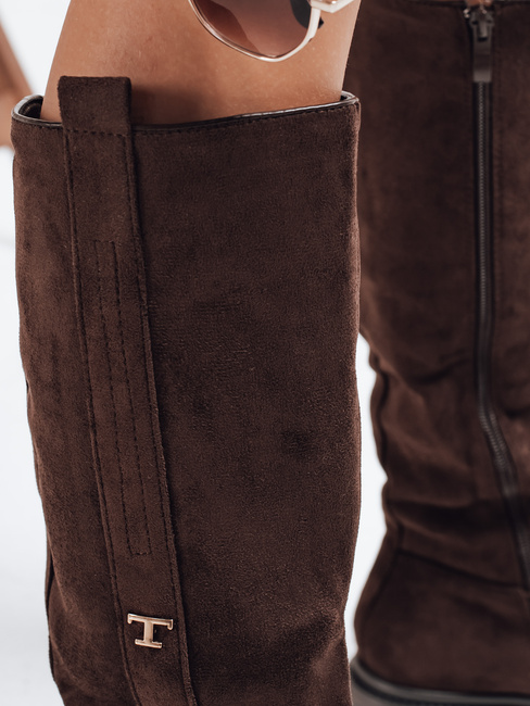 Kozaki damskie zamszowe brązowe Dstreet ZY1142