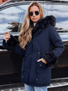 Kurtka damska zimowa parka z futerkiem CHARMFUR granatowa Dstreet TY5132