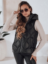 Kamizelka damska pikowana z kapturem MISSVEST czarna Dstreet TY5018