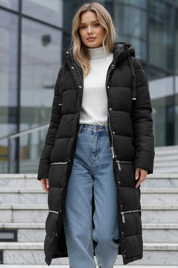Kurtka damska zimowa długa czarna Dstreet TY5151