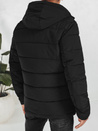 Kurtka męska zimowa pikowana z kapturem czarna Dstreet TX5055