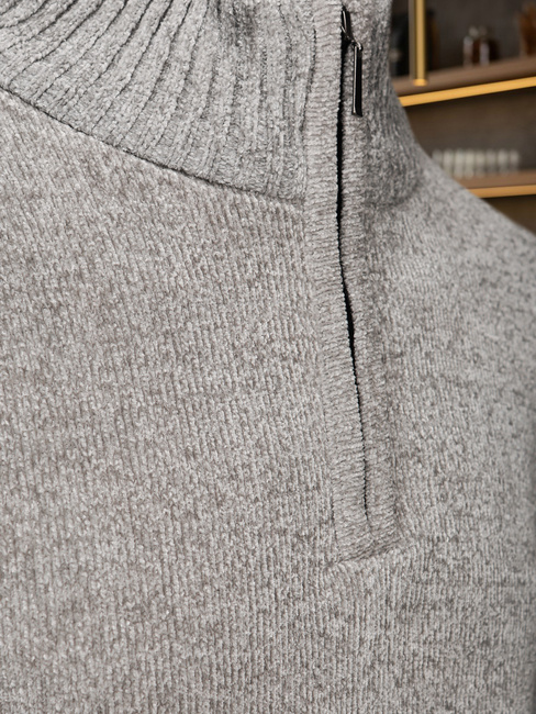 Sweter męski ze stójką jasnoszary Dstreet WX2350