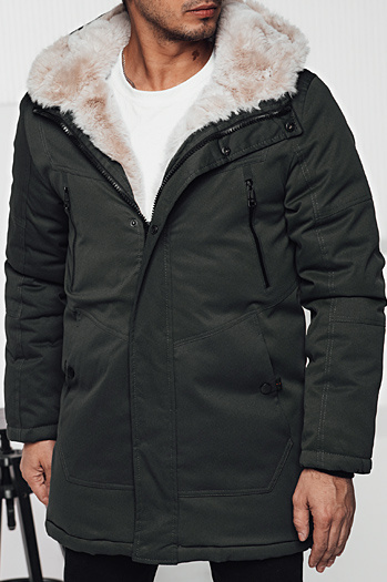 Kurtka zimowa męska parka z kapturem zielona Dstreet TX4966