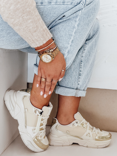 Sneakersy damskie beżowe Dstreet ZY1016