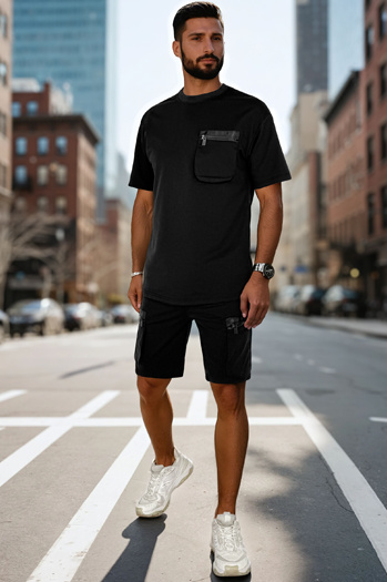 Komplet męski dresowy czarny Dstreet AX0811