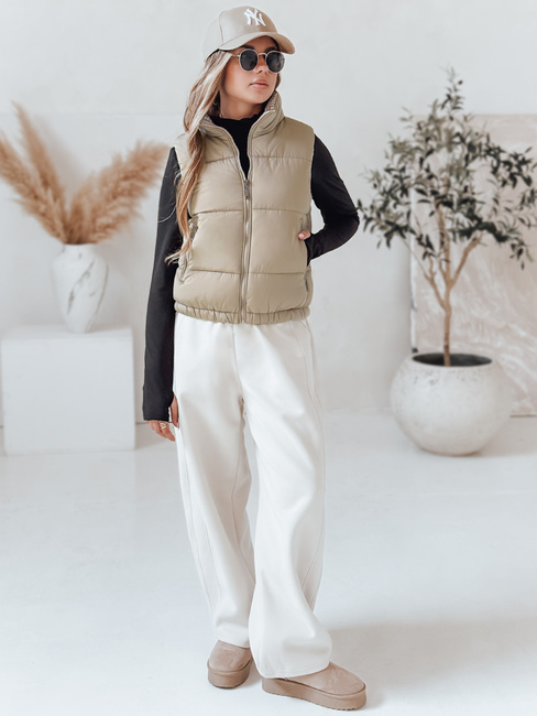 Kamizelka damska pikowana URBANELLE beżowa Dstreet TY4973