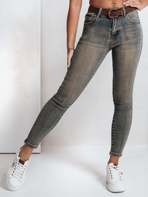Jeansy damskie skinny z paskiem niebieskie Dstreet UY2810