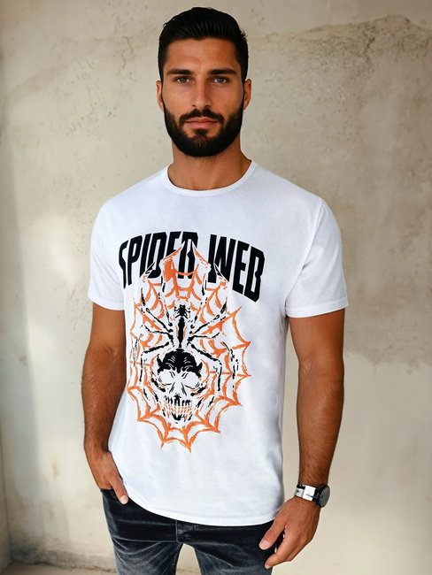 T-shirt męski z nadrukiem biały Dstreet RX5263