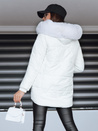 Kurtka damska zimowa pikowana z kapturem biała Dstreet TY5328