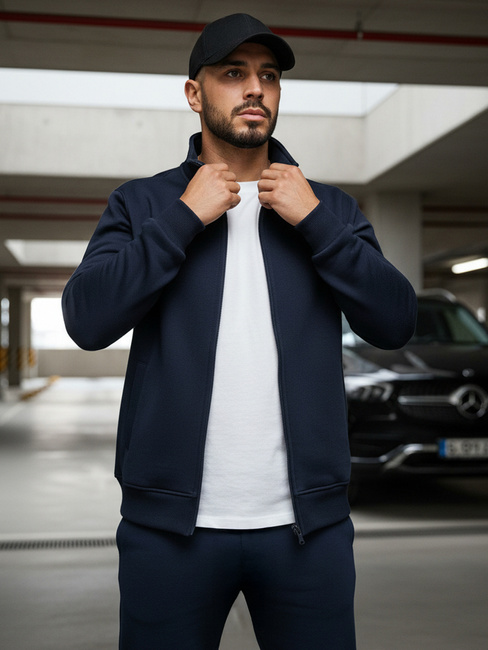 Bluza męska rozpinana bez kaptura granatowa BX4567