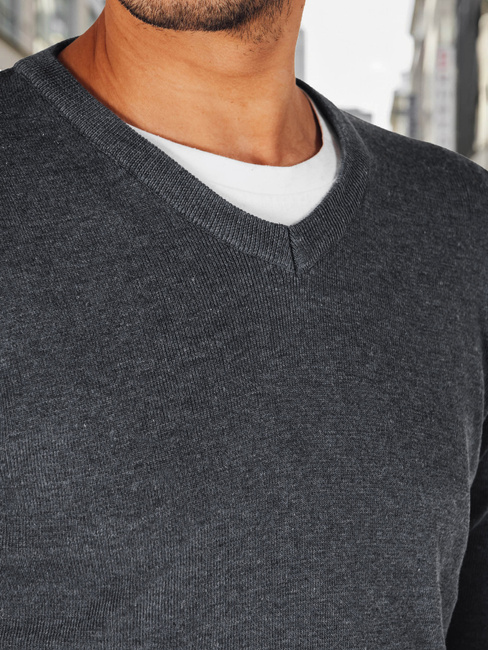 Sweter męski w serek jasnoszary Dstreet WX2316