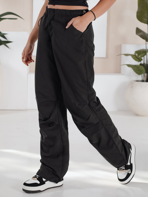 Spodnie damskie spadochronowe MORAT czarne Dstreet UY1663