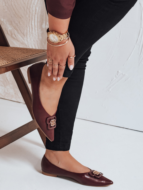 Baleriny damskie bordowe Dstreet ZY1060