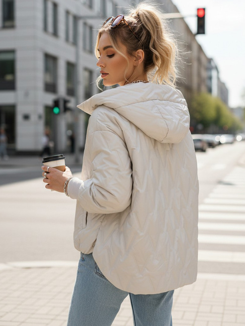 Kurtka damska przejściowa pikowana z kapturem szara Dstreet TY5560