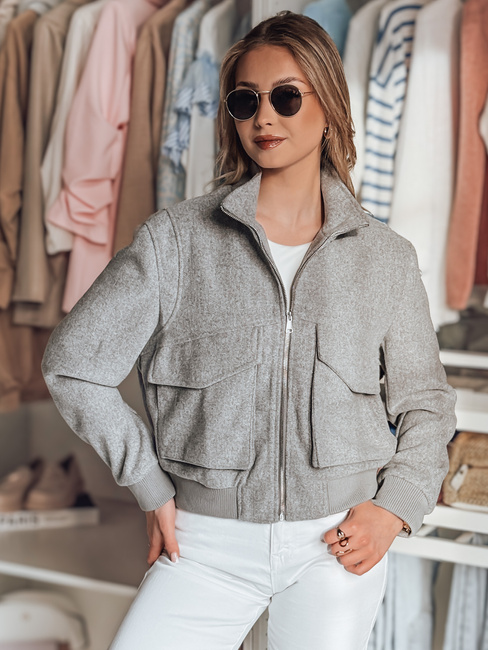 Kurtka damska przejściowa bomberka oversize LUMINA szara Dstreet TY4792