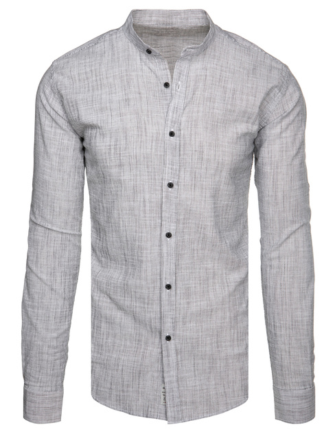 Koszula męska ze stójką z długim rękawem szara Dstreet DX2659