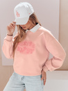 Bluza damska oversize z nadrukiem HAPIRES różowa Dstreet BY1486