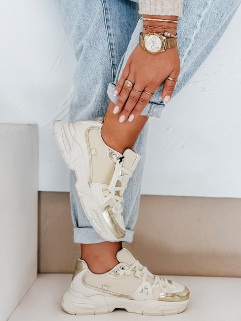 Sneakersy damskie beżowe Dstreet ZY1016
