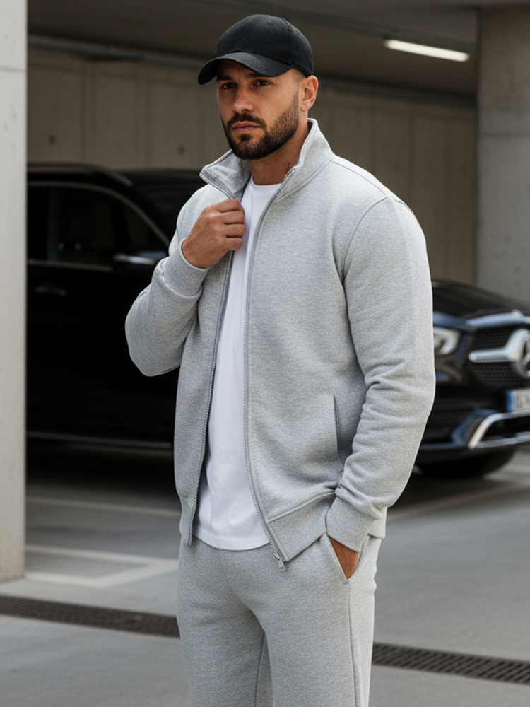 Pánska mikina v šedom prevedení (bx4109)