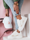 Sportowe sneakersy damskie na platformie KICKON białe Dstreet ZY0647