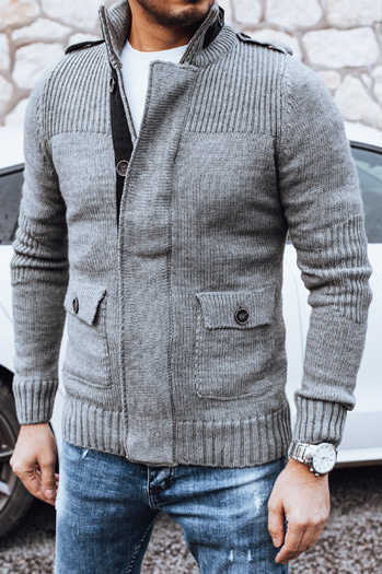 Sweter męski rozpinany jasnonaszry Dstreet WX2342