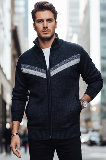 Sweter męski rozpinany granatowy Dstreet WX2259z