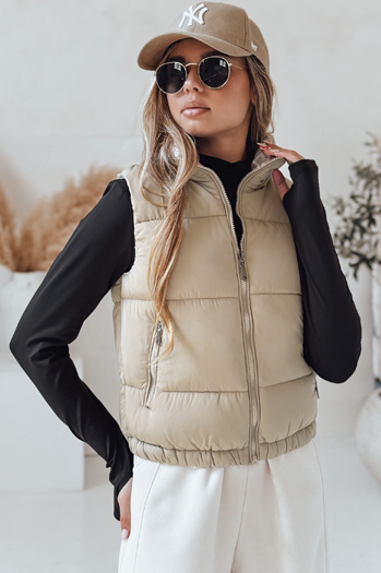 Kamizelka damska pikowana URBANELLE beżowa Dstreet TY4973