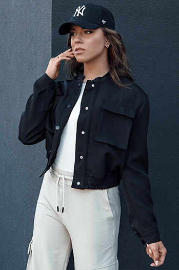 Kurtka damska bomberka PRIEV czarna Dstreet TY4307