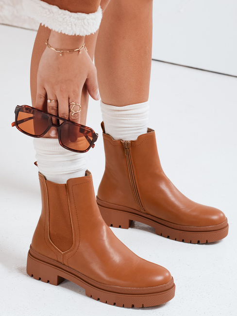 Botki damskie MONDERICO kamelowe Dstreet ZY0512