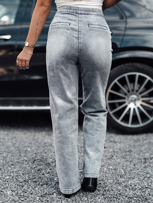 Spodnie jeansowe damskie ZIPELLA z wysokim stanem baggy szare Dstreet UY2207