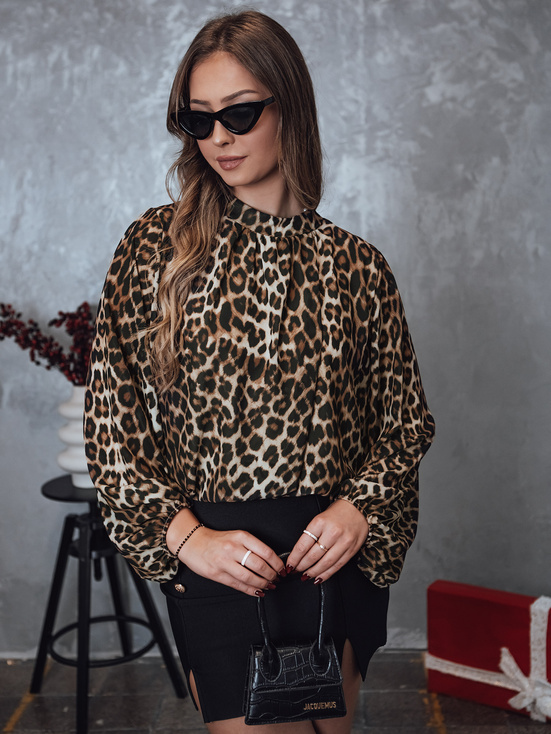 Bluzka damska oversize LEOPARDY w panterkę Dstreet RY2708