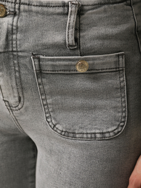 Jeansy damskie z wysokim stanem wide leg szare Dstreet UY2875