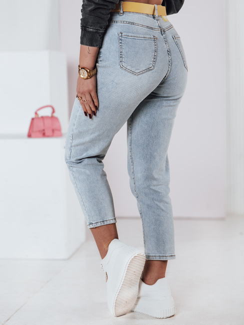 Spodnie damskie jeansowe mom fit z paskiem JEANMOMENT Dstreet UY2358