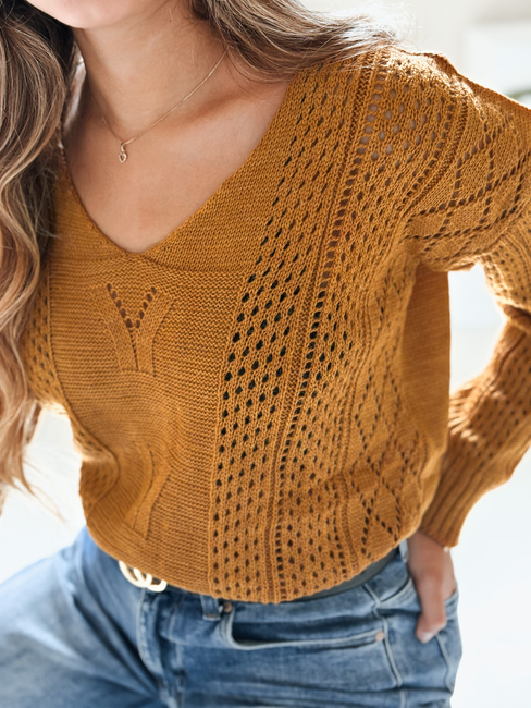 Sweter damski DARIA musztardowy Dstreet MY1727